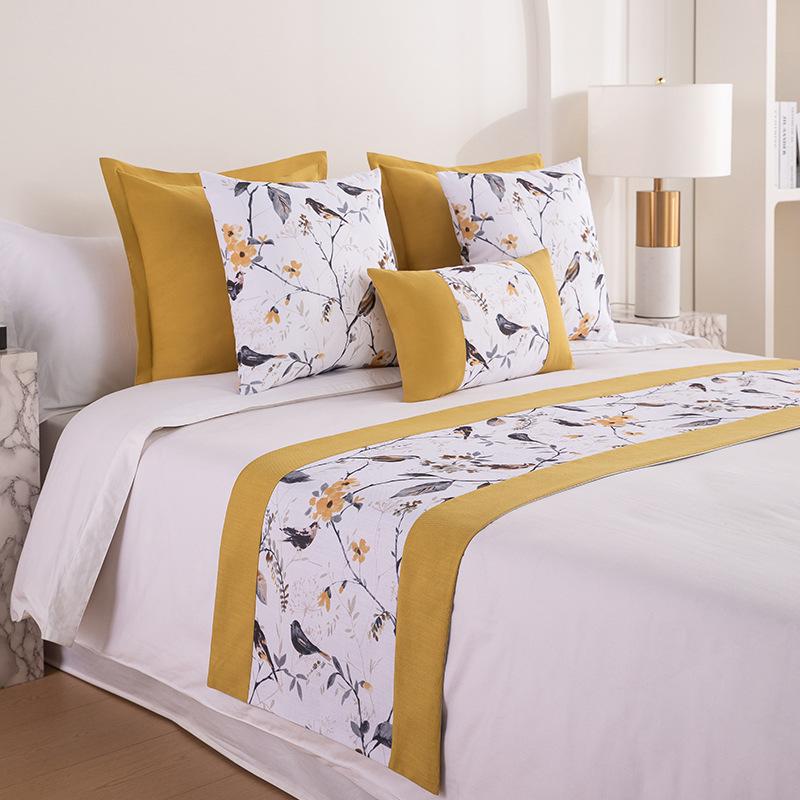 

1pcs Rural Style Splicing Jacquard Bed Flag Bedding Dust-proof Bed Cover Hotel Household Bed End Towels Washable Easy To Maintain Decora Bed Runner 30x50cm Cover No core