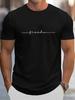 Men's Clothing Word Printed Black Tshirt, Graphic Tee, Summer Tops, Shirt, Unisex Casual Crew Neck Tshirt, Plus Size Men's