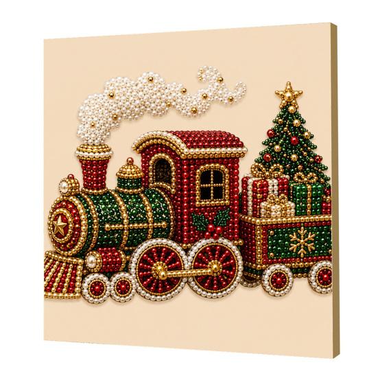 Kit per Creare Decorazioni da Parete Kit Artistico con Perle Finte di Natale, 20x20cm Pittura Natalizia Fai da Te Progetto di Artigianato Multidimensionale Diamanti 3D Scintillanti per Adulti, Festivo