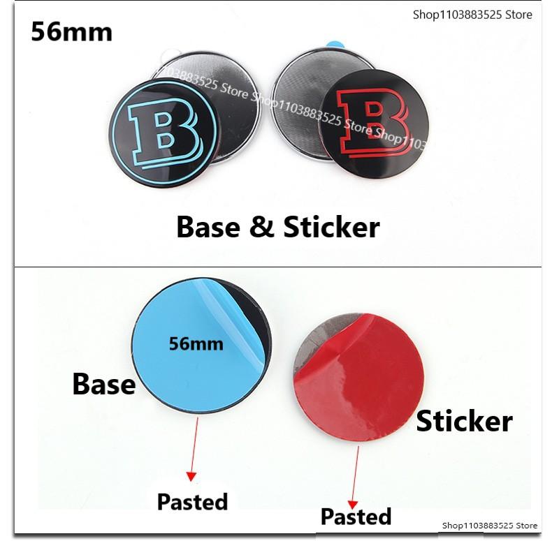 56mm Pasted Badge with Brabus B logo for Vito V class car Engine hood logo or Rear trunk Emblecm Badge modification accessories