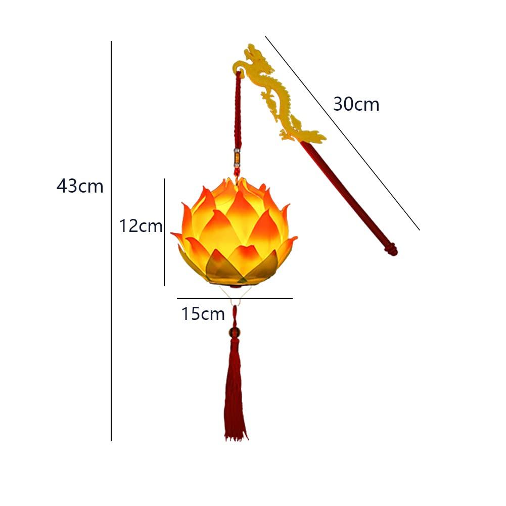 Lanterna de Lótus YUYAKESHI, Decoração para o Festival Obon, Lanterna de Lótus LED Portátil, Luz de Festival, Lanterna de Flor de Lótus Fofa, Alimentada por Bateria (Dourado)