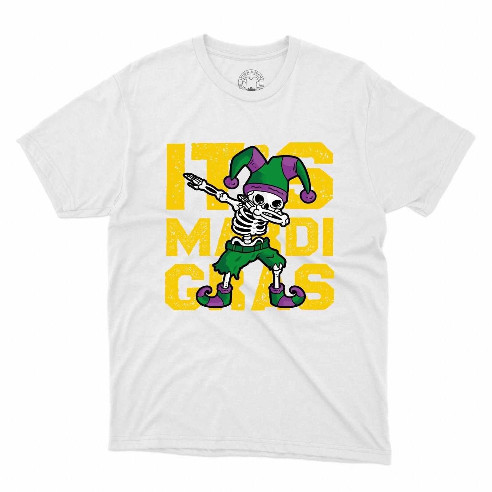 

Funny Skeleton Dabbing Mardi Gras T-Shirt Dance Celebrate Parties Gift Tee S разноцветный