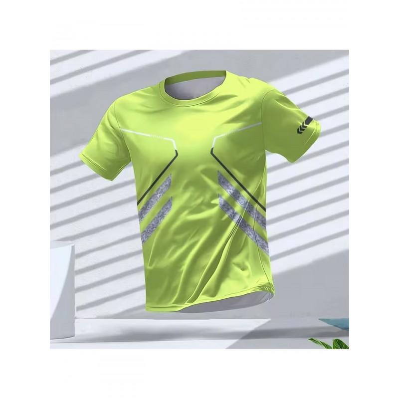 Mens 3D Digital Print Athletic Running Tee - Breathable Quick Dry Short Sleeve T-Shirt Workout
