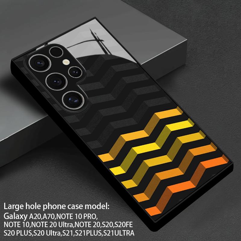 2D Phone Case with Sawtooth Pattern for Samsung S26 S25 S24 S23 S22 S21 S20 A56 A36 A16 - Glass Protective Cover