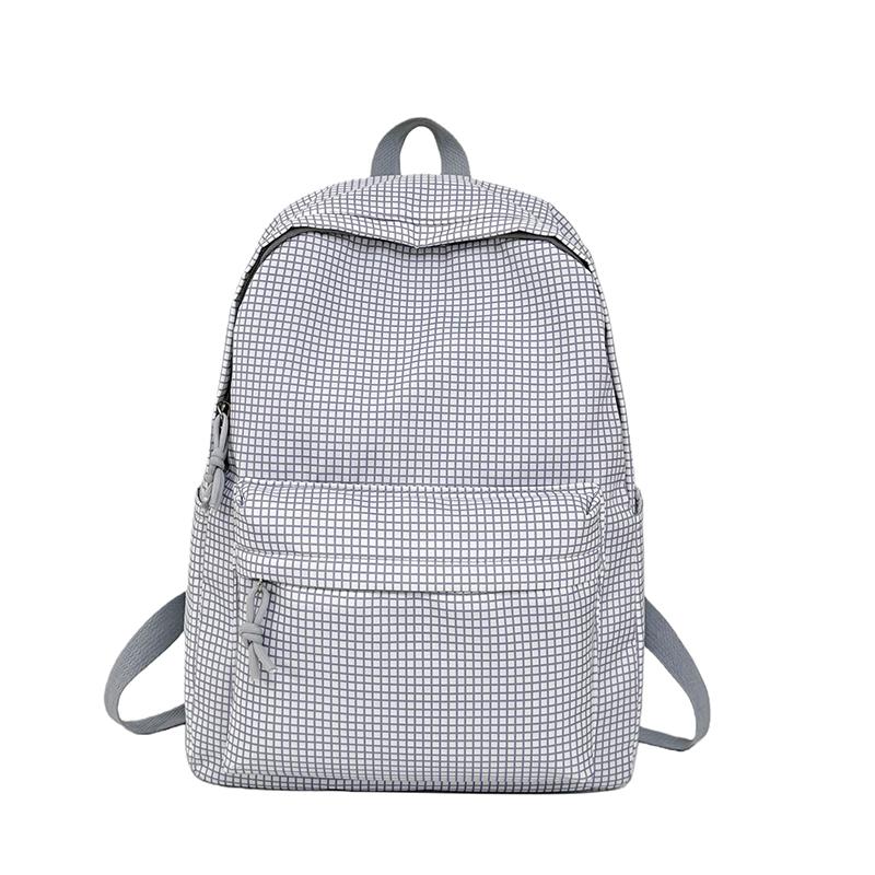Student Schoolbag Large Capacity Check Backpack