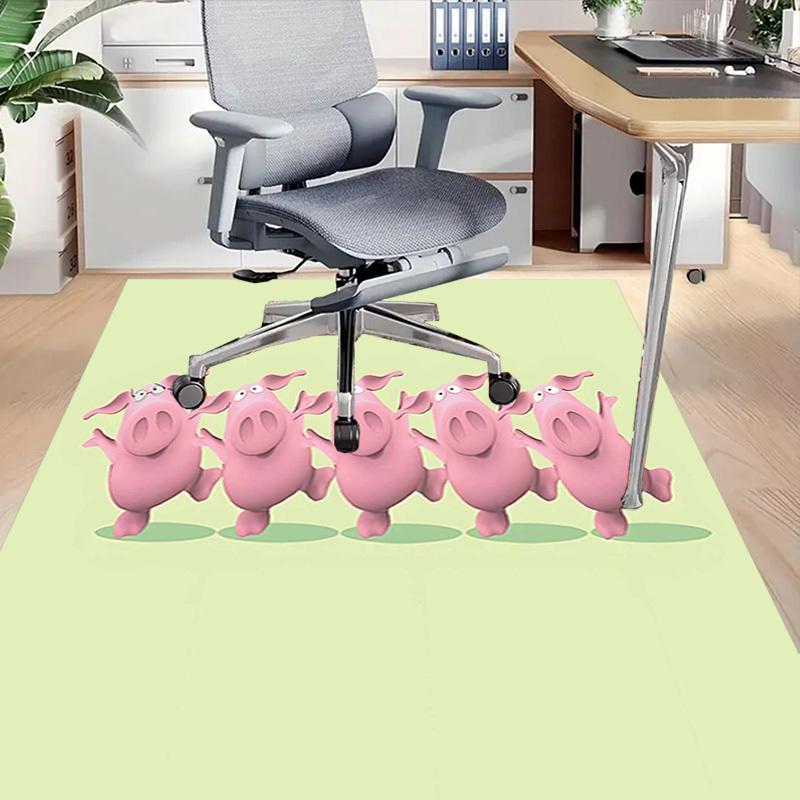 1PC pink pigs Non-Slip Floor Carpet Compatible for Office&Living Room&Bedroom&Dining room - Flat-Weave Machine-W310