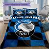 Benutzerdefinierter Name Atalanta BC Muster Bettwäsche Steppdecken-Set Steppdeckenbezug Kissenbezug Heimdekoration Geburtstagsgeschenk (1*Bettbezug+2*Kissenbezug ohne Füllung)