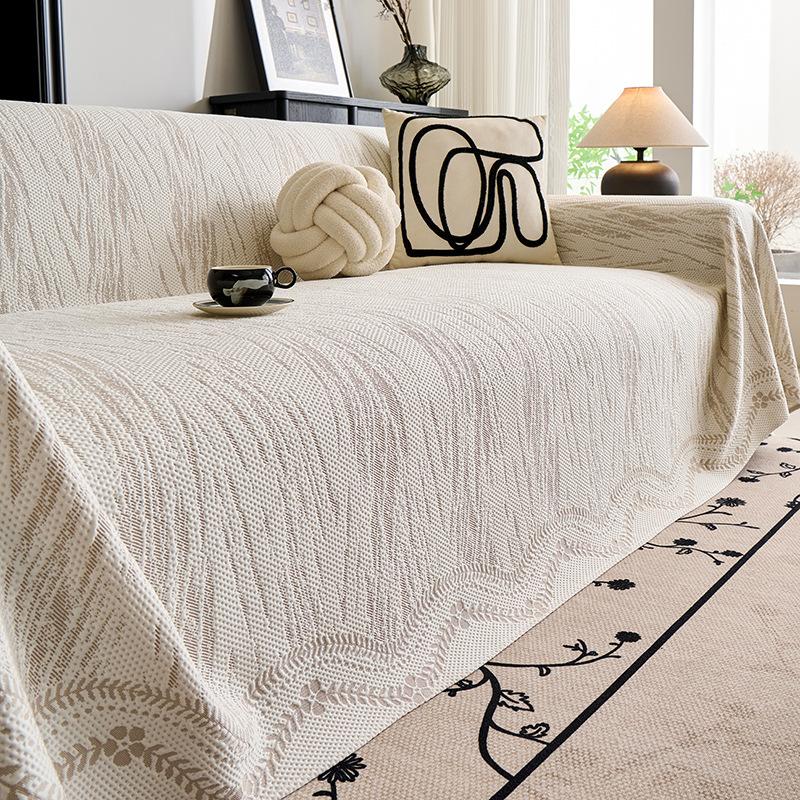 Sofa Cover - Ice Silk Fiber Fabric Cooling Sofa Protector with Floral Pattern, Breathable & Machine Washable, Fit for 1-4 Seater & Sectional Sofas