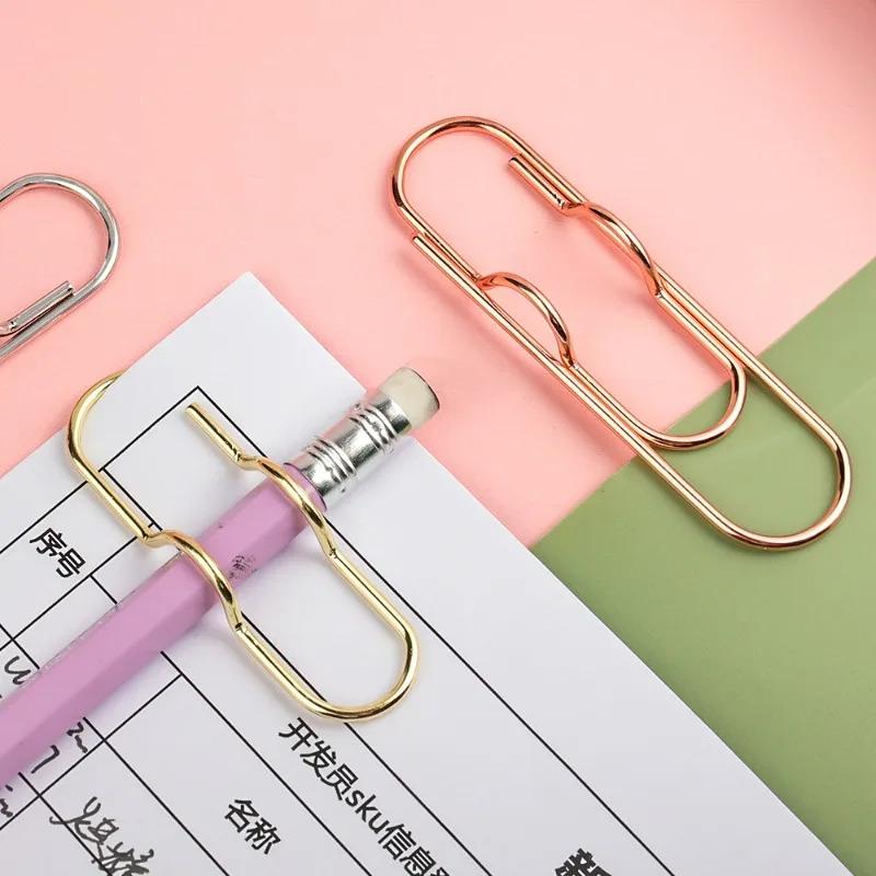 5-10pcs Metal Pen Holder Clips - Portable Paper Fixing Clips for Journals, Documents, Pictures & Pockets, Student & Office Tool