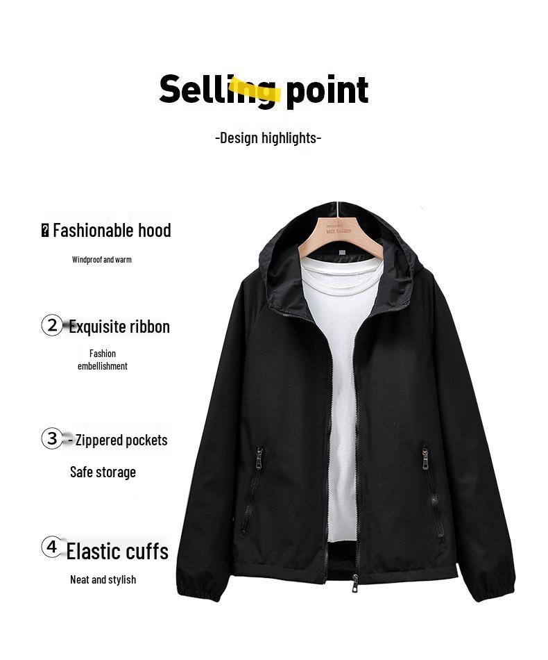 Trendiger Damen-Kapuzen-Windbreaker für Anfang März - Koreanischer Stil, Leicht, Sonnenschutz für Frühling, Sommer, Herbst