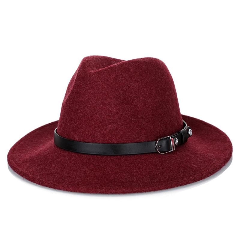 Zylinderhut aus Wolle mit großer Krempe und breiter Kante, Jazzhut, Cowboyhut, britischer Gentleman-Hut, Herbst und Winter, bequemer, modischer, warmer Filzhut