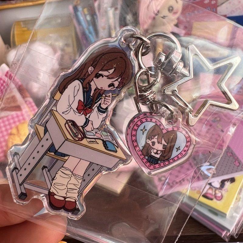 

1Pcs Harajuku Cute Anime Pendant Korean Kawaii Girl Keychain Aesthetic Bag Accessories Friends Gift For Girls