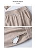 Women's Winter Elastic Waist Loose-Fit Wool Acetate Pants - Slimming, Versatile, Thick, Narrow-Leg To Wide-Leg Design