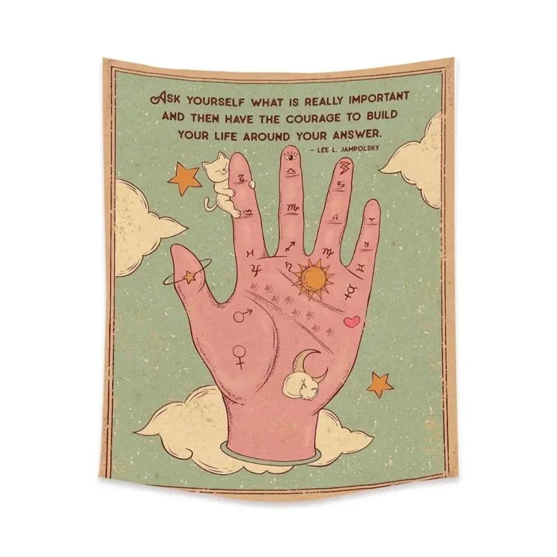 Cute Cat Flower Hanging Cloth Office Living Room Tapestry Home Wall Decoration Tapestry