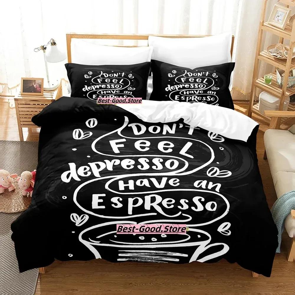 Depresso Bedding Set Single Twin Full Queen King Size Bed Set Adult Kid Bedroom Duvetcover Sets 3D Print Anime Bed Sheet Set