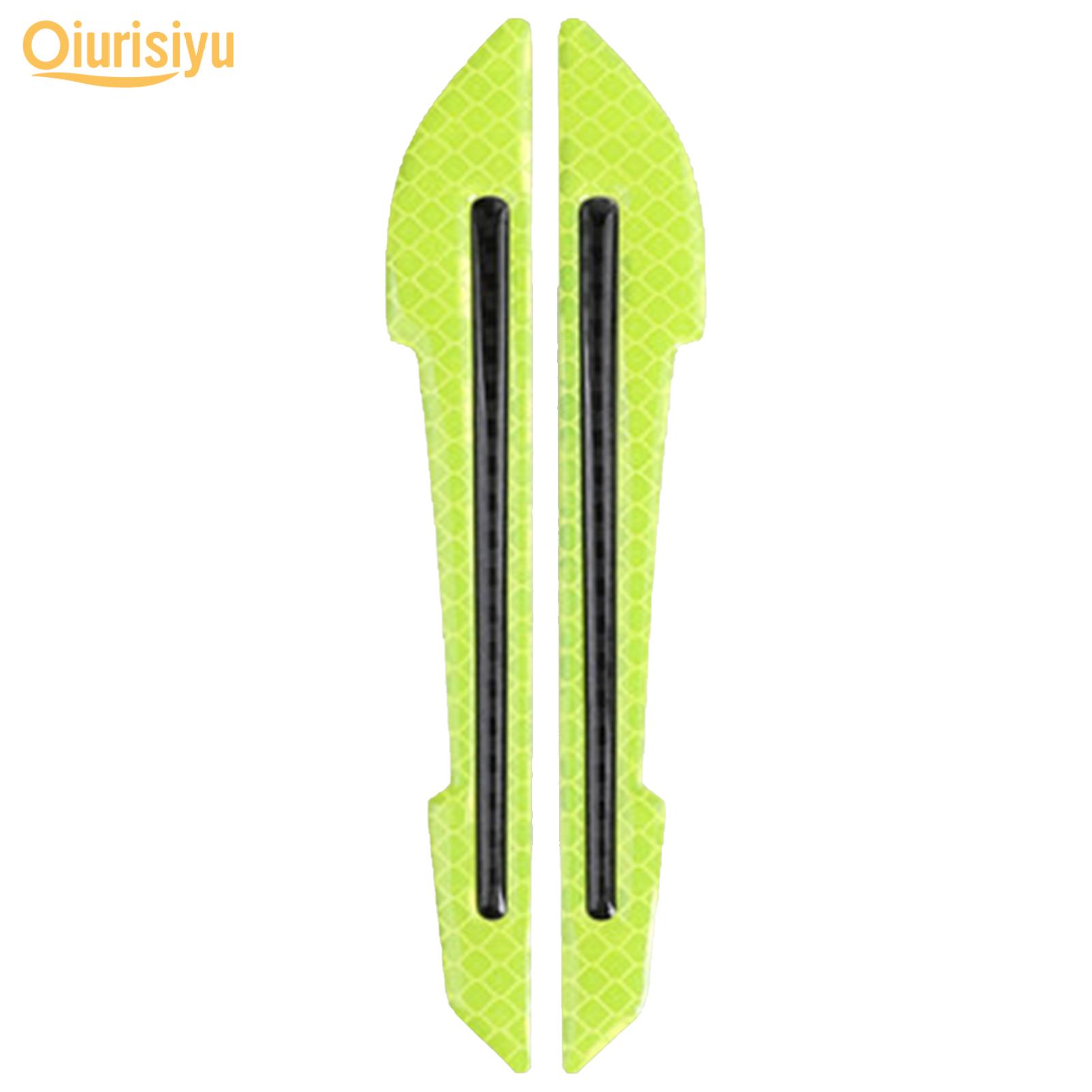 

2шт светоотражающие наклейки на дверную ручку автомобиля для предотвращения столкновений зелёный