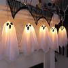 Halloween Glowing White Ghost LED Light Strings Horror Props with Fairy Light Indoor Outdoor Haunted House Halloween Decoration