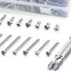304 Stainless Steel Mixed Head Self-Tapping Screws Set with Flat and Pan Head Countersunk Screws