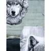 Winter Snowfield Gray Wolf Theme 3D Printed Hoodie And Long Pants 2pcs Set, with Polar Wilderness Elements And Cool Texture