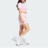 Adidas Originals Elastic Striped Logo Embroidery Casual Shorts Women Bottoms True-Pink IN6284