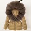 OFTBUY Winter Jacket Women's Real Raccoon Fox Fur White Duck Down Coat Thick Warm