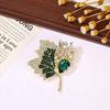 1PC Rhinestone Shiny Crystal For Women Brooch Pin Vintage Coat Clothing Accessories Maple Leaf