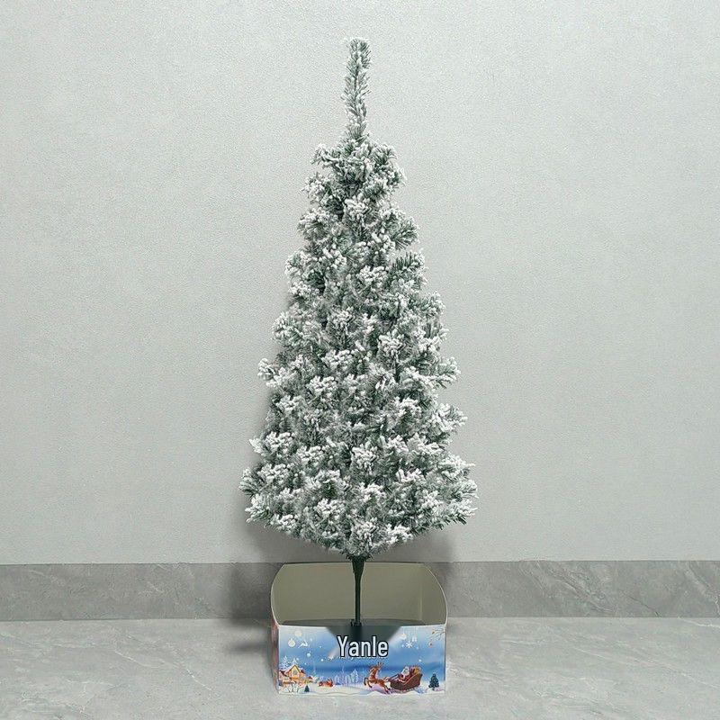 White Christmas Tree Set with 1m, 1.5m, 1.8m Trees - Snow-Decorated Holiday Decor for Home