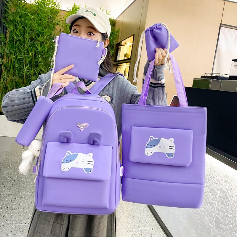 New five-piece backpack fashion trend casual style simple student bag large capacity backpack