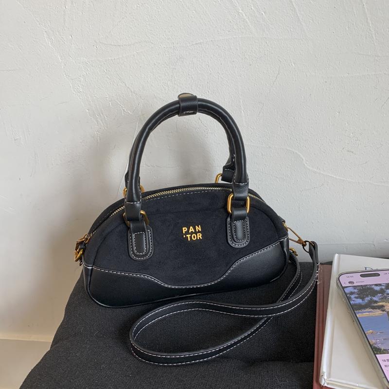 Retro Frosted Hand-held Square Bag Women's Suede Shopping Crossbody Bags Trendy Large Capacity Patchwork Shoulder Pack