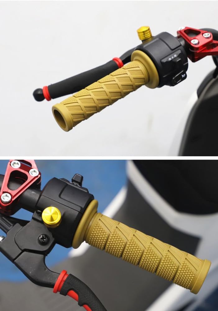 Beatus Retro Design Bike Handle Grip 0.9 inch (22.2 mm) Universal Grip Left and Right Set (Gray)