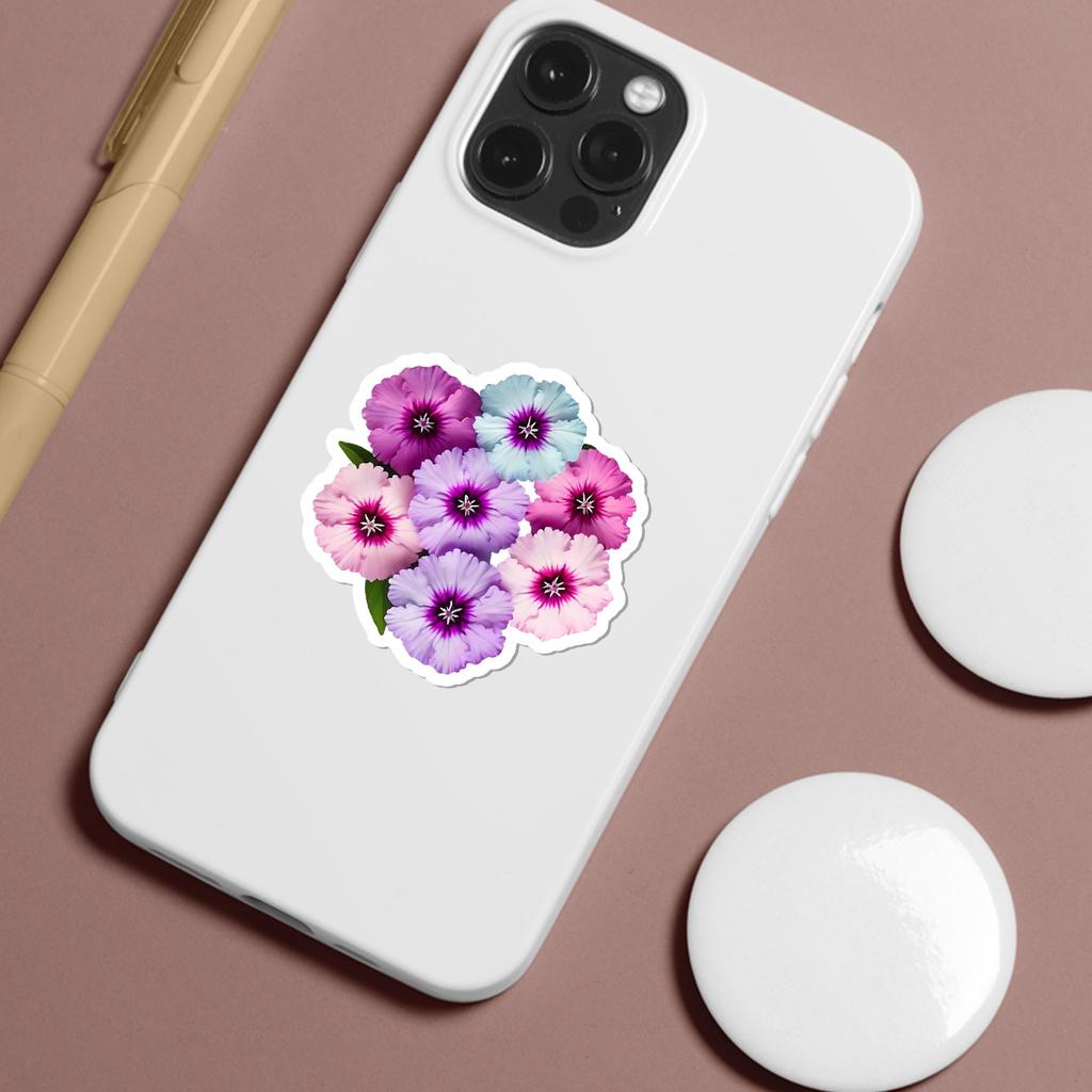 50 Cute Flowers Doodle Stickers Water Cup Mobile Phone Waterproof Decorative Stickers Creative Flowers Hand Account Stickers