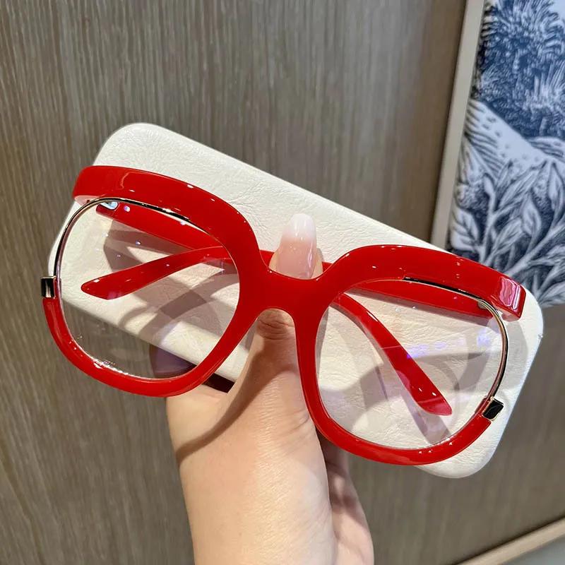 

Extra Large Anti Blue Light Trendy Round Glasses Frame Eyeglasses Glasses Frame Bright Rainbow Colored Eyeglasses PC Flat Eyeglasses Anti blue light