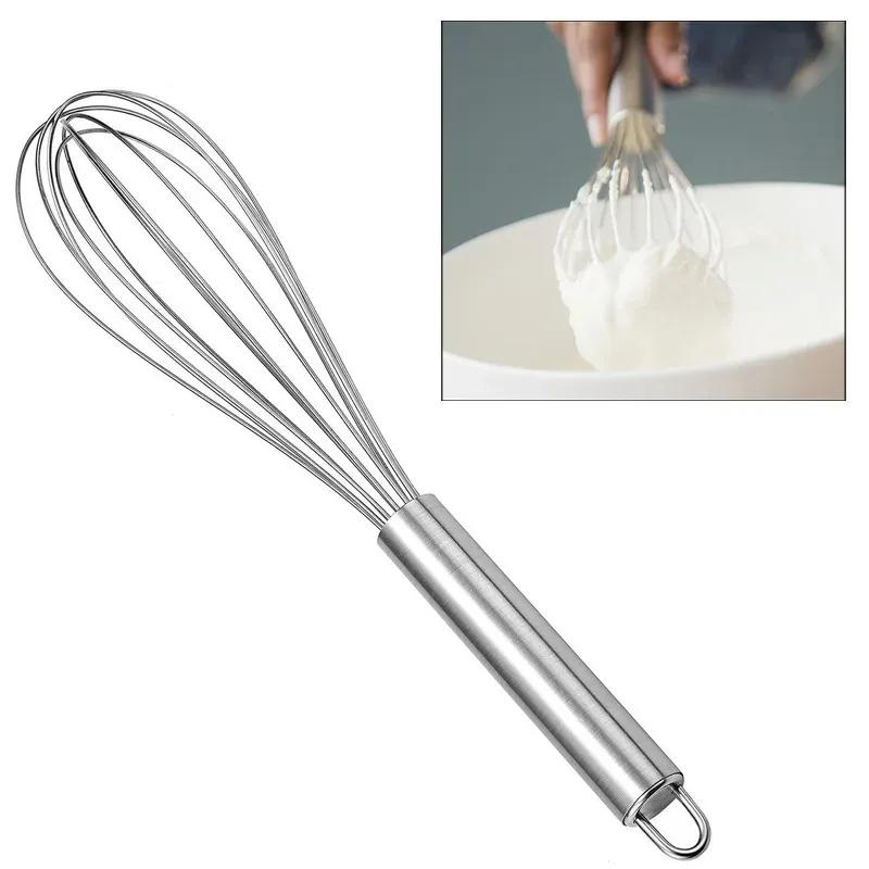 6-10-12 inch Manual Egg Beater Stainless Whisk Kitchen Wire Balloon Whisk Milk Egg Beater Egg Mixing Mixer Tools