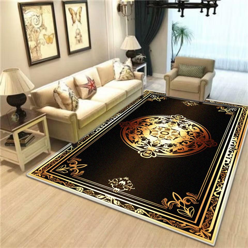 Modern Luxury Gold Large Living Room Carpet Home Decoration Luxury Non-slip Chinese Style Large Room Rugs Washable Rug Mat floor