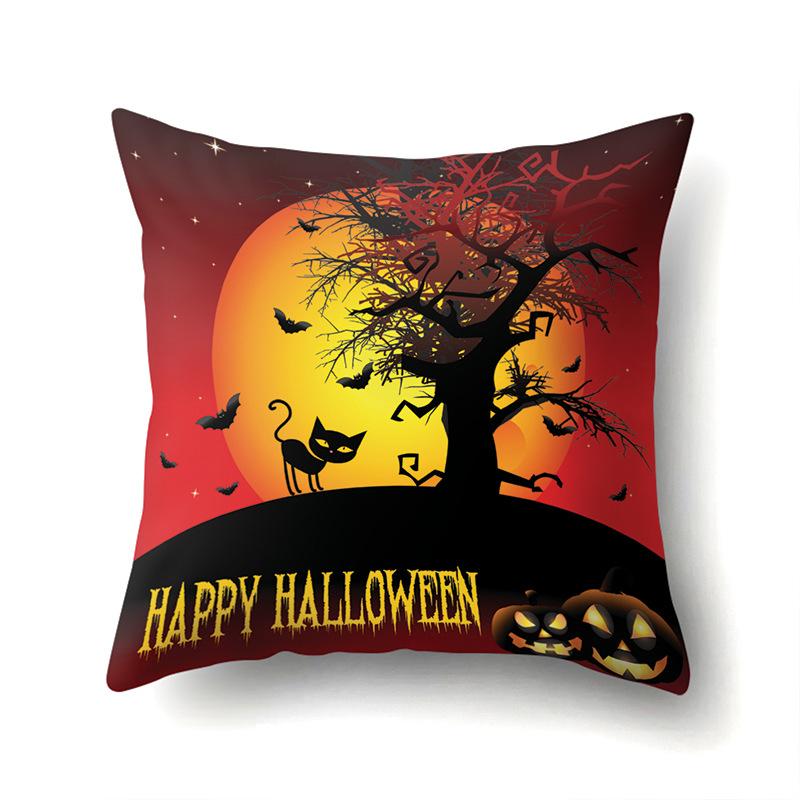 Halloween Pillowcase Car Waist Pillow Pumpkin Sofa Cushion Cover Office Home Living Room Pillowcase