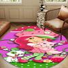 Strawberry Kitten Round Rug for Livingroom,Bedroom, Palyroom, Chair Rug, Area rug, Circle Carpet, Large Size Fan Christmas gift