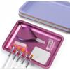 Stainless Steel Cosmetic Storage Tray Nail Art Manicure Plate Tweezers Clippers Pens Container False Nails Dish Tools Metal