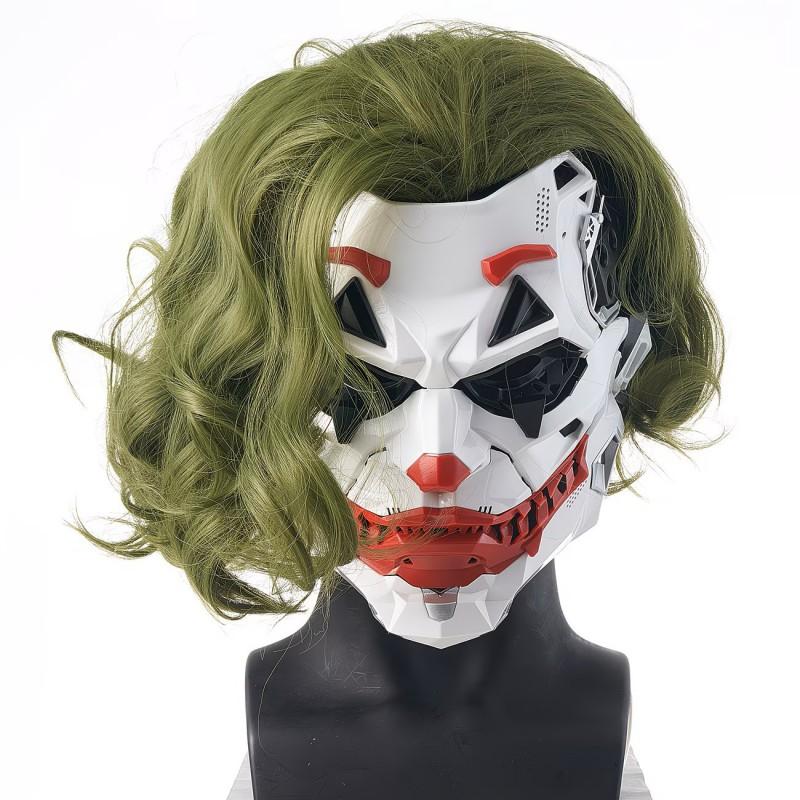Cyberpunk Clown Mask With Dreadlocks Halloween Christmas Cosplay Costume