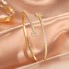 Fashion AAA CZ Sliver Color Cuff Bangles for Women Shiny Clear Geometric Rectangle Zircon Bracelet Wedding Jewelry