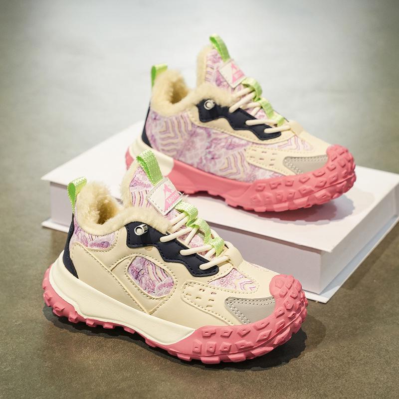 Winter Thickened Velvet-Lined Non-Slip Kids' Warm Sports Shoes