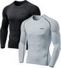 Tesla Long Sleeve Sports Set and Compression Top with Fleece Lining for and Perfect for Cold and Heat Tech Men's Undershirt, 2-Piece