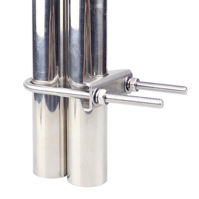For TV,CB,Ham Double Antenna Mast Clamp V Jaw Block With M6 U Bolts Heavy Duty Anti-Rust Mast To Mast Mount Bracket Kit