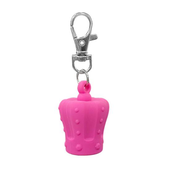 

Брелок в виде помады, силиконовая шляпа-корона, брелок в виде помады, сумки, рюкзаки, портативный, универсальный аксессуар розы красного