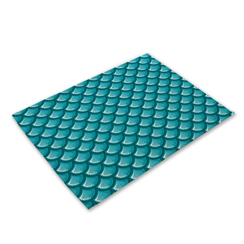 Mermaid Scales Placemat Geometric Placemat Coaster Table Decoration Mat Kitchen Posavasos Manteles individuales Onderzetters