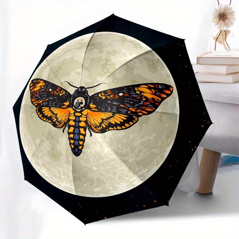 "Moonlit Moth: Celestial Butterfly Art Print" Umbrella, Portable 3 Fold Compact Umbrella for Men & Women,S186