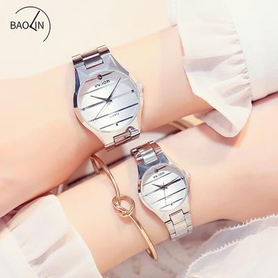 Fashion Men's and Women's Watches Waterproof Quartz Couple's Watch Stainless Steel Strap Fresh and Simple Casual Watch for Men