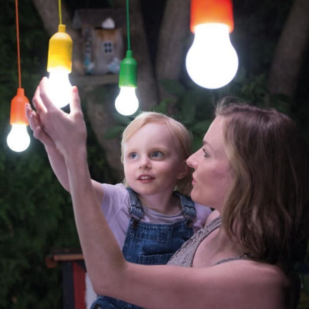 Portable Led Light Bulb Retro Hanging Colorful Pull Cord Bulbs Night Light For Home Garage Patio Tent