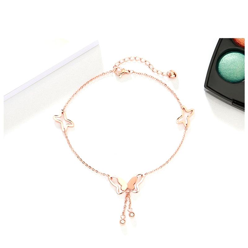 Women Girls Bow Metal Adjustable Anklet Bohemia Gold Body Jewelry