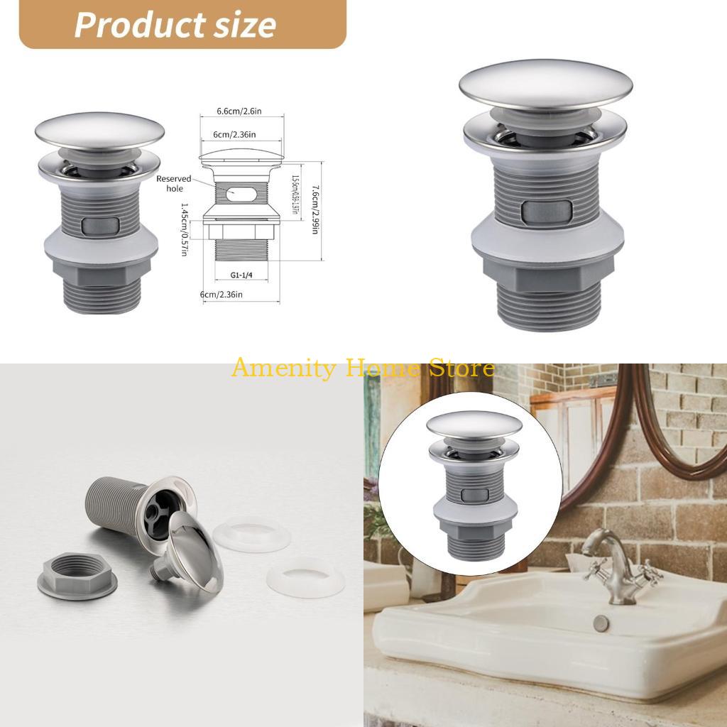 

F26C Universals Bathroom Sink Stopper Bounce Type Sink Drain Plug Basin Sink Drain Waste Stopper for Basin Drain Holes CN