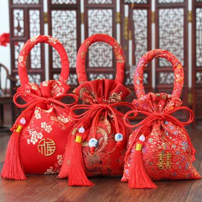 Chinesischer Stil Kreative Hochzeit Mit Quasten Brokat Partyzubehör Handtasche Süßigkeitentasche Verpackungstasche Hochzeitsgastgeschenk